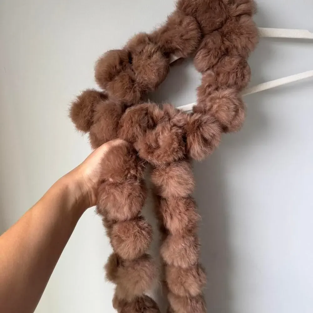 Rabbit fur scarf soft and